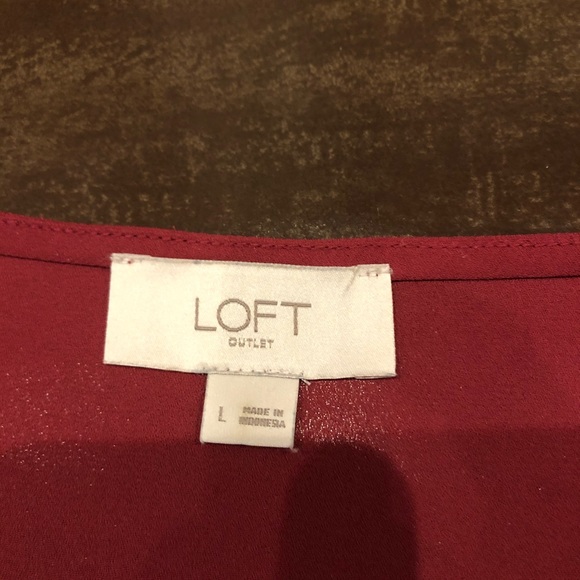 LOFT Outlet | Raspberry Tank with Ruffle Detail - Picture 3 of 4